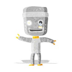 cartoon funny old robot