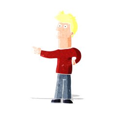 Cartoon Man Pointing N31