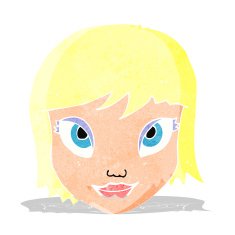 cartoon female face N15