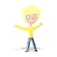 cartoon excited woman N16