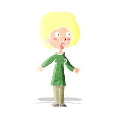 cartoon surprised woman N26