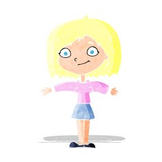 cartoon happy girl N14