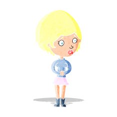 cartoon concerned woman