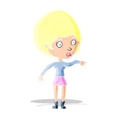 cartoon concerned woman reaching out