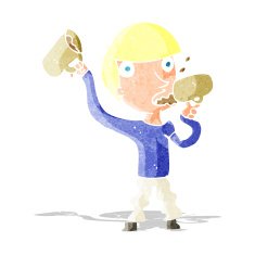 Cartoon Man Drinking Beer N10