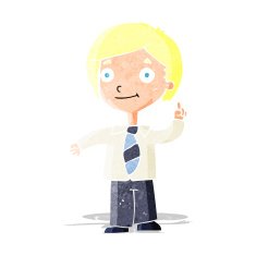 cartoon school boy answering question N4