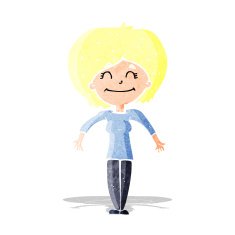 cartoon woman shrugging shoulders N39