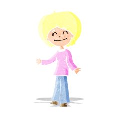 cartoon happy woman N33