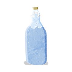 cartoon old style water bottle