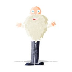 cartoon bearded old man