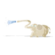 cartoon elephant squirting water