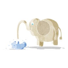 cartoon elephant squirting water N2
