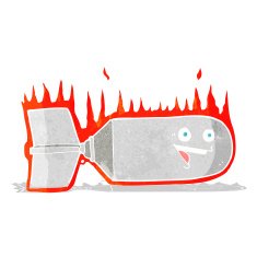 cartoon falling bomb
