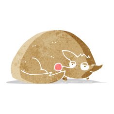cartoon curled up dog