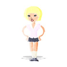 cartoon woman with hands on hips N15