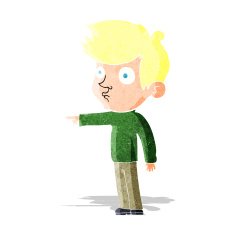 cartoon pointing boy N4