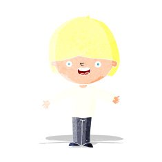 cartoon happy boy with open arms N2