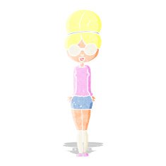 cartoon librarian woman