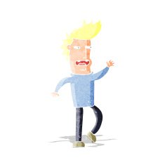 cartoon loudmouth man
