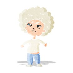 cartoon annoyed old woman N2