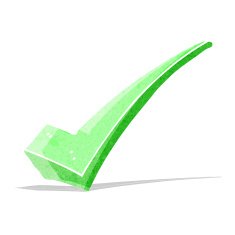 cartoon positive tick symbol