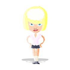 cartoon woman thinking N10