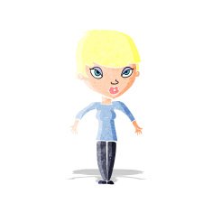 cartoon woman shrugging shoulders N41