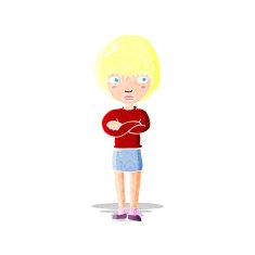 cartoon annoyed woman N22
