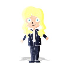 cartoon friendly business woman