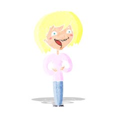 cartoon excited woman N17