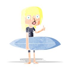 Cartoon Surfer Girl N6