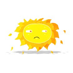 cartoon sad sun