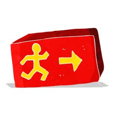 cartoon exit sign N2