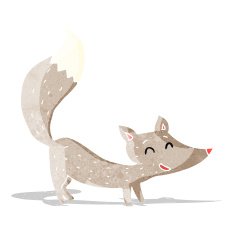cartoon little wolf N42