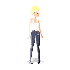 cartoon pretty woman N26
