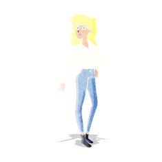 cartoon pretty woman N28