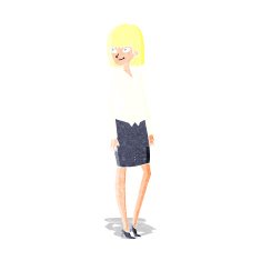 cartoon pretty businesswoman