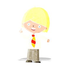 cartoon school boy answering question N5