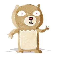 cartoon waving teddy bear N11