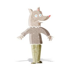 cartoon happy werewolf
