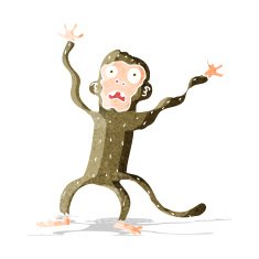 cartoon frightened monkey