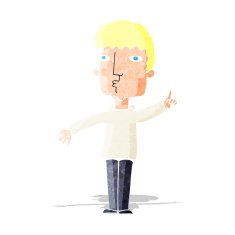 cartoon man raising point