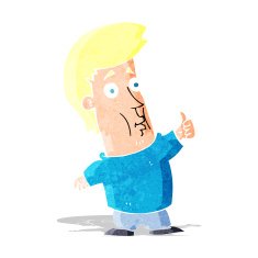 cartoon man giving thumbs up sign N4