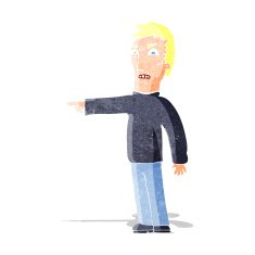 cartoon angry man pointing