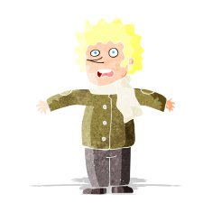 cartoon surprised man N14