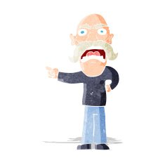 cartoon angry old man N21