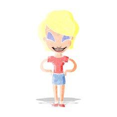 cartoon woman with hands on hips N18