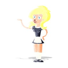 cartoon pretty waitress