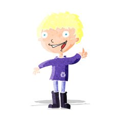 cartoon excited boy N19