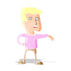 cartoon man making camp gesture N2